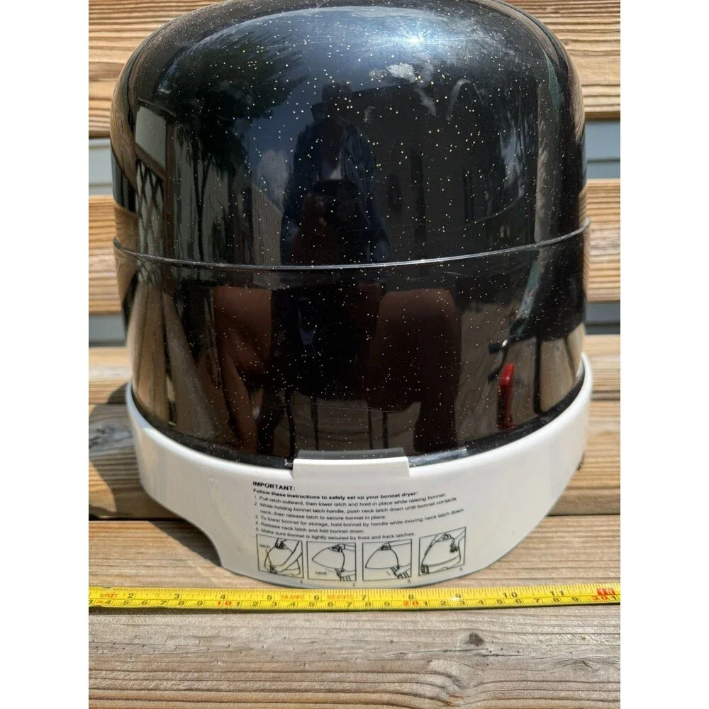 Gold N Hot Elite Ionic Bonnet Hood Hair Dryer 1875 Watts Pro Black White Gold